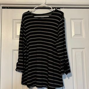 JJill XL Striped tunic with knot detail on sleeve